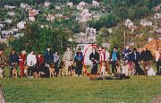 Instruktor szkolenia psów - moja grupa po egzaminie Pies Towarzysz rok 1993